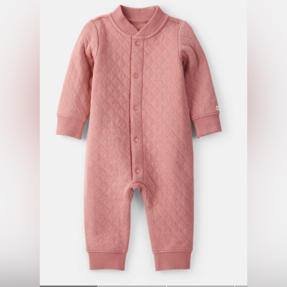 Carter’s Baby Girl Quilted Long-Sleeve
Jumpsuit - Pink
